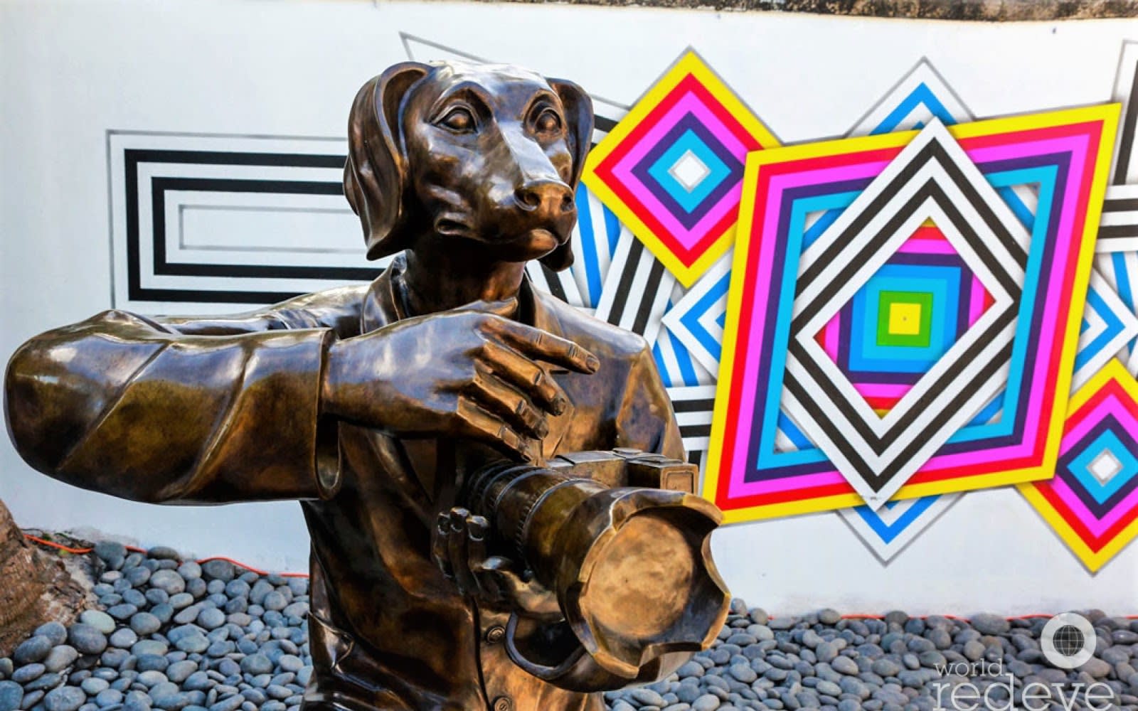 Colorful contemporary art installation at The Sagamore